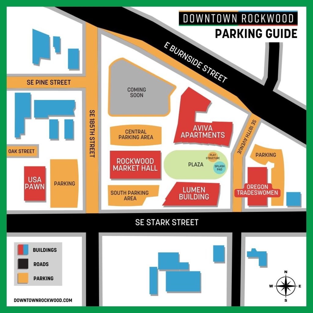Downtown Rockwood parking map in Gresham Oregon